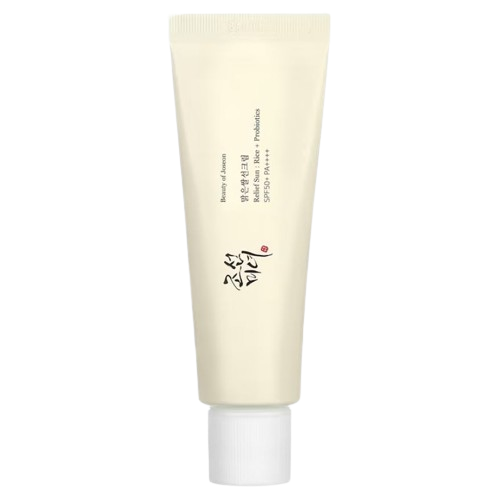 Beauty of Joseon Relief Sun Rice + Probiotics SPF 50+ PA++++ Sunscreen Tube on Marble Surface